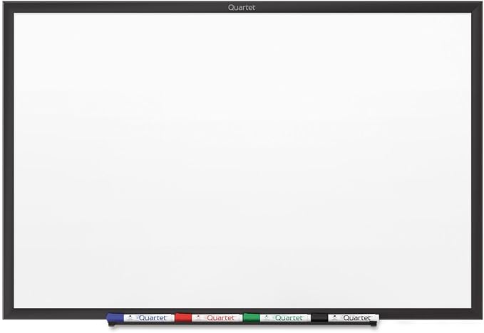 Quartet Magnetic Dry Erase White Board, 60"W x 36"H Whiteboard, Nano-Clean Surface Resists Ink Stains, Black Aluminum Frame (SM535B)