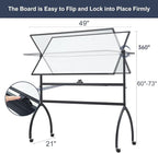 TANKEE White Board Height Adjustable - 48 x 32 Mobile Whiteboard on Wheels, Large Magnetic Double-Sided Rolling Dry Erase Board with Stand, Standing Whiteboard for Office School Home Classroom