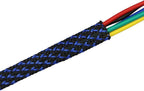 30ft PET Expandable Sleeving Wire Cable Sleeve (1/4", Blue&Black)