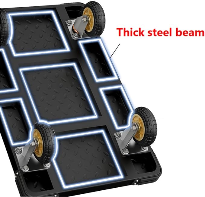 Heavy Duty Platform Truck Flat Cart Hand Trucks,1500 to 2000Lbs Steel Push Cart Dolly with Brake Design, 36 x 24in or 27x19in Large Flatbed Black Trolley (BL, 27X19 Small)