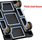 Heavy Duty Platform Truck Flat Cart Hand Trucks,1500 to 2000Lbs Steel Push Cart Dolly with Brake Design, 36 x 24in or 27x19in Large Flatbed Black Trolley (BL, 27X19 Small)