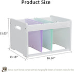 2 Pack Bamboo Hanging File Organizer, Office Desk File Organizer for Letter Size, Wood Hanging File Folders Organizer Record Holder Storage Stand Bookshelf Easy Assembly, White