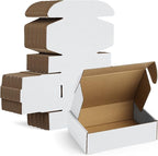 Famagic Small Packaging Boxes 25 Pack 7x5x2 Inches- White Cardboard Shipping Boxes, Corrugated Mailer Boxes for Small Business, Mailing Boxes for Packaging, Bulk