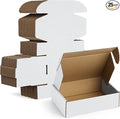 Famagic Small Packing Boxes - 25 Pack 9x6x2 Inches White Shipping Boxes, Corrugated Cardboard Mailer Boxes for Small Business, Mailing Boxes for Packaging, Bulk