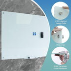 Magnetic Glass Whiteboard 36"X72" Dry Erase Board White Board Wall Mounted WritingBoard for Office School Home Accessory Tray 3 Dry Erase Marker 4 Glass Board Magnets and 1 Magnetic Eraser