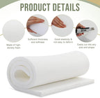 Frienda 2 Pcs Upholstery Foam 1/2" x 24" x 72" High Density Cushion White Polyurethane Craft Foam Padding for Seat Replacement DIY Projects Chairs Headboards Sofas Home