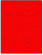 NextDayLabels - 8-1/2 x 11 Neon Color High Light Fluorescent Labels for Laser & Inkjet Printer (RED Fluorescent, 2.5" Round - 12 Per Page | 300 Labels)