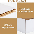 RLAVBL 12x9x4 Inches Shipping Boxes Set of 50, White Medium Corrugated Cardboard Box, Mailer Boxes for Packing Small Business