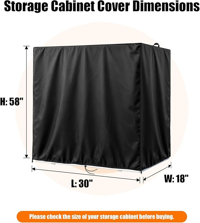 Kasla Storage Cabinet Cover, Outdoor Chest Storage Waterproof Cover, Weatherproof Cabinets Covers for Kitchen Patio Garden Backyard - 30"Lx18"Wx58"H