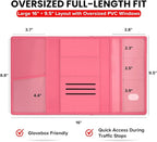LINTRU Car Registration and Insurance Holder Trifold, Oversized Fit with Reinforced Construction, Matte PU Leather Vehicle Glove Box Organizer for Documents, Car Accessories for Men and Women