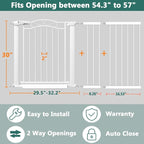 Fairy Baby 54.3"-57" Extra Wide Baby Gate Indoor for Kids Or Pets Walk Thru No Drill Long Dog Gates for The House Doorway Child Safety Gate
