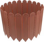 Plastic Garden Lawn Fence Panel Deep Brown Decorative Temporary Outdoor Border for Flower Beds Vegetable Gardens Courtyards Reusable Landscape Edging for Home and Balcony