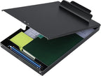 ZCZN Recycled Aluminum Storage Clipboard, Clipboard Box, Form Holder, Suitable for School, Office, Jobsite or Medical Staff, 9.25 x 13.78 Inches, Black