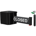 WM412 Retractable Belt Wall Mounted Smooth Black Crowd Control Barrier and Receiving End, 20' This Lane Closed Belt
