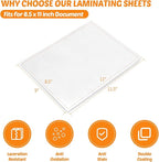 Thermal Laminating Pouches 9"x11.5" Inches, Holds 8.5 x 11 Inch Sheets,5mil 100Pack Hot Laminate Films, Clear Laminator Papers, Letter Size Lamination Sheets (5MIL 100PK)