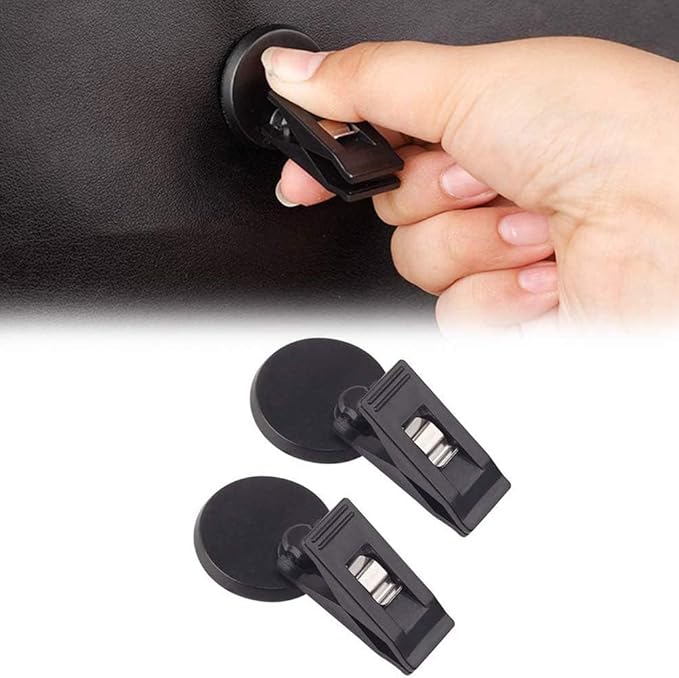 KENANLAN 2Pcs Car Note Pad Holder, Car Notepad Clip, Car Ticket Holder Sucker Clamp Parking Ticket Holder with Suction Cup