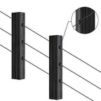20 Pack 30 Degree Angle Protective Sleeves, Black Cable Railing Corner Protector Sleeve Beveled for 1/8" Wire Rope, T316 Marine Grade Cable Railing Kit with Two Drill Bit for Wood Posts HF039B