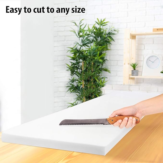 AK TRADING CO. Upholstery Foam Cushion - Home or Commercial Use Seat Replacement Foam Cushion - Made in USA (3x24x72, High Density)