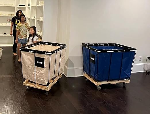 Canvas Basket Bulk Truck,Service Carts 16 Bushel Knock Down Truck, 20.0 cu. ft, 600 lb, 40" L X 28" W X 35.5" H Capacity