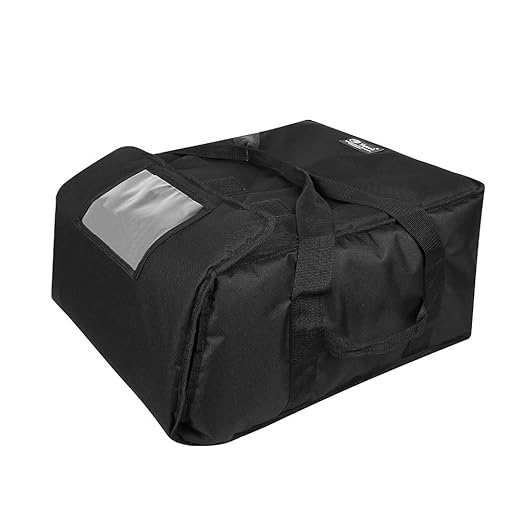 Pizza Bag,Large Thermal Pizza Delivery Bags Insulated Food Delivery Bag Professional Moisture Free Pies Pizza Warmer Carrier Bags Hold Up 5-16" or 4-18" (Black, 20"X20"X11")