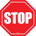 Mighty Line Stop Floor Sign Sticker for Safety, Warning, Heavy-Duty, Peel and Stick, Adhesive, Industrial Quality, 24"