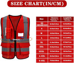4xl 5XL high visibility vest red big and tall