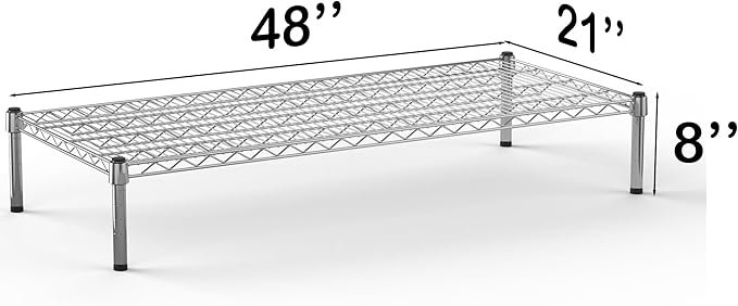 21''W x 48''L x 8''H Chrome Plated Wire Dunnage Rack | Off The Floor Storage