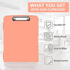 SFLHHDM Plastic Clipboard with Storage, High Capacity Clip Boards 8.5x11 with Storage, Heavy Duty Nursing Clipboards Folder, Clipboard Cute, Letter A4 Size Clipboards with Storage for Teachers, Nurse