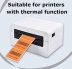 2" x 2" Thermal Labels Stickers Orange, Square Thermal Shipping Stickers, Multipurpose Inventory Self-Adhesive Direct Thermal Label for Small Business (500 Labels/Roll)