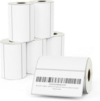 BETCKEY - 4" x 2" (102 mm x 51 mm) Barcode Shipping & Multipurpose Removable Film Label - Durable Waterproof - Compatible with Zebra & Rollo Label Printer [6 Rolls, 4500 Labels]