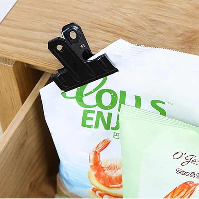 Coideal Large Metal Bull Clips Black - 30 Pcs 3 Inch Long Thick Square Paper Clip Clamps for Art Crafts, Office & Kitchen Bags (77 mm)