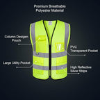 BeautyWill Custom Safety Vest Logo Class 2 High Visibility Reflevtive Vest Outdoor Protective Workwear