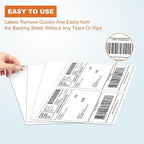 2000 Half Sheet Self Adhesive Shipping Labels for Laser Inkjet Pinters, 8.5 x 5.5 inches (1000 Sheets, 2000 Labels)
