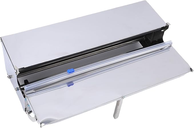 SUNGOOYUE Heavy Duty Stainless Steel Manual Food Wrapping Film Dispenser, Efficient Cutting and Wrapping for Home Kitchen, Essential Handheld Stretch Film Packing Machine for Home