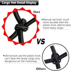 Cargo Nets 47" x 36",6mm Premium Bungee Cord Net,3" x 3" Grid Mesh Cargo Net,Auto Roof Tie-Down Net with 14 Hooks