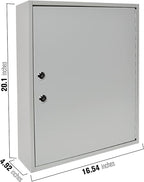 BankSupplies STEELMASTER 200 Key Cabinet - Dual Lock Control Key Box - Welded 22 Gauge Steel Construction - Scratch Resistant - Write-On Key Tags for Easy Identification