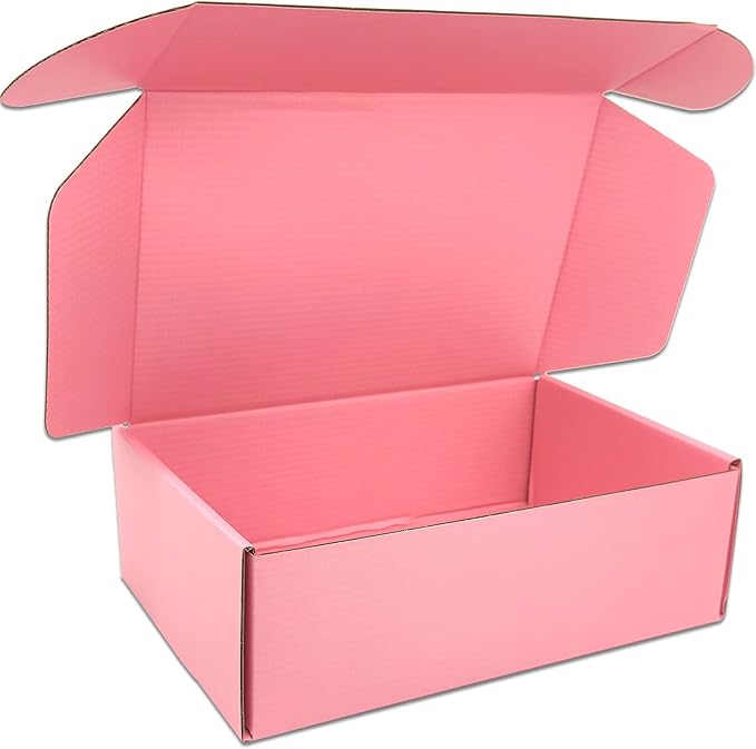 Small Pink Shipping Boxes for Small Business Pack of 25-9x6x3 inches Cardboard Corrugated Mailer Boxes for Shipping Packaging Craft Gifts Giving Products
