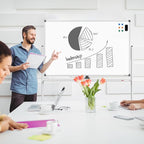 Large Dry-Erase Rolling Magnetic Whiteboard - 48 x 32 Inches Dry Erase Board with Stand Height Adjust Double Sides Mobile White Board Easel on Wheels with 25 Sheets Paper Pad Office, Home & Classroom