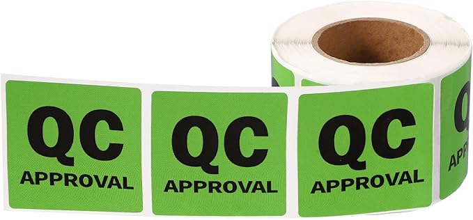 PATIKIL 360 Pcs 1 Roll QC Approval Labels, 2 Inch Square Inventory Control Adhesive Round Labels Food Service Quality Control Stickers for Warehouse Management Inspection, Light Green