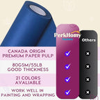 PerkHomy 24" x 1,440" (120') Blue Kraft Paper Roll for Craft Bulletin Board Paper Art Table Covering Crafting Gift Wrapping Bouquet Packing Parcel 80GSM 55LB (Blue, 24" x 120')