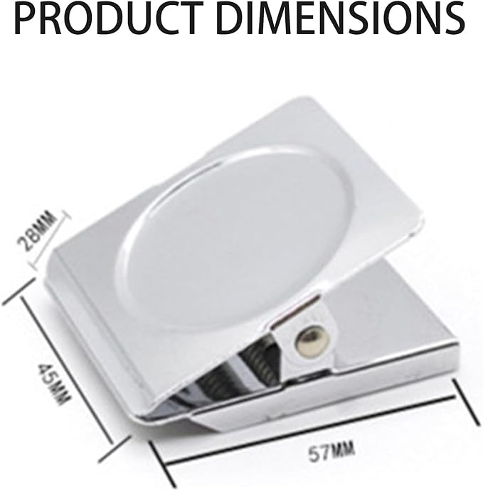 Square Strong Magnetic Clips, 1.8"-9 Pcs, 45 mm, Silver, Refrigerator Magnet Clips, Magnets, Office Supplies, Photo Displays