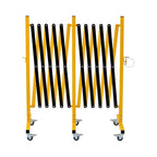 GYMTIME Industrial Expandable Metal Barricade, 16 Feet, Easily Assembled Safety Barrier with Casters, Flexible Mobile Gate, Adjustable Traffic Fence