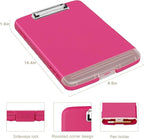 Piasoenc Clipboard with Storage, 8.5 x 11 Organization Box with Pen Holder and A4 Legal Paper Folder, Folio & Side-Opening, Low Profile Clip,for Nurses,Teachers, Size 14 x 9.6 x 1.2 in, Red