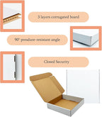 9x9x2 Inches Shipping Boxes Set of 25,White Corrugated Mailing Cardboard Box Literature Mailer for Packing Small Business Moving Storage, E-Commerce Packaging Mailing Boxes Gift Boxes for Presents