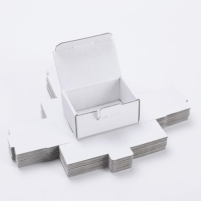 Small Shipping Boxes 3.5x2.2x1.6 Inches, 10-Pack White Corrugated Cardboard Boxes for Mailing, Storing, Gift Packaging