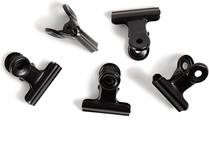 U Brands Black Bulldog Clips, Office Organization Supplies, 1.25”, 20 Count