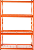 VEVOR Storage Shelves, 2400 lbs, 4 Tier Heavy Duty Garage Shelving, 20" D x 40" W x 60" H Adjustable Metal Shelves for Industrial Shelving Unit Utility Shelf, for Kitchen, Warehouse, Basement, Orange