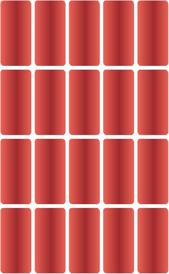 Royal Green Rectangular Color Labels 1.57inch x 0.75 inch - Rectangle Color Coding Stickers in (40mm x 19mm) - Small Write on Labels - 1000 Pack in Metallic Red