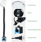 LED Magnetic Work Light with Flexible Gooseneck, 20W 2000 Lumens 6500K 110V US Plug, Machine Lathe Light with On/Off Magnetic Base for Work Bench, Sewing Machine, Lathe Workbenches