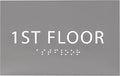 6" X4" 1st Floor Sign - ADA Compliant Tactile Graphics Grade 2 Braille Text Wall Sign| Directional Assistance, Floor Number Sign for Office, Schools, Hospitals, Apartments